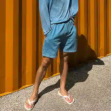 我是大卫 休闲五分宽松牛仔短裤 男女同款 蓝色