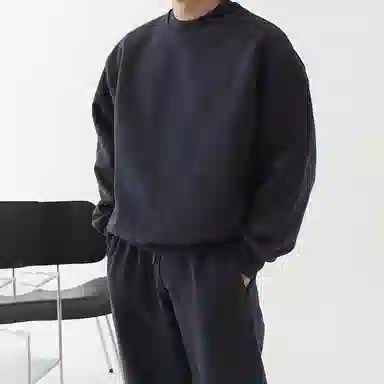 我是大卫 运动潮牌宽松圆领潮流休闲卫衣 男女同款 藏青色