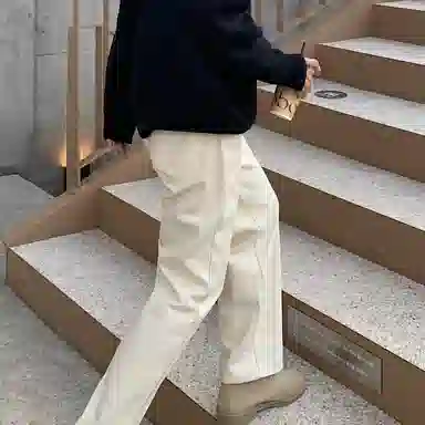 我是大卫 日系复古简约直筒宽松垂感休闲裤 男女同款