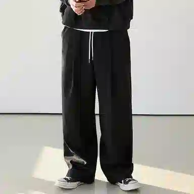 我是大卫 高街百搭纯色直筒简约宽松休闲裤 男款