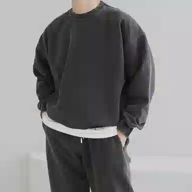 我是大卫 潮牌圆领宽松韩版潮流休闲九分束脚卫裤卫衣套装 男女同款