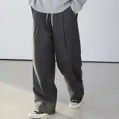 我是大卫 高街百搭纯色直筒简约宽松休闲裤 男款