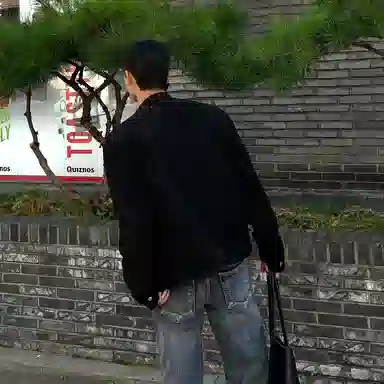 我是大卫 美式复古短款机车服双拉链立领夹克外套 男女同款