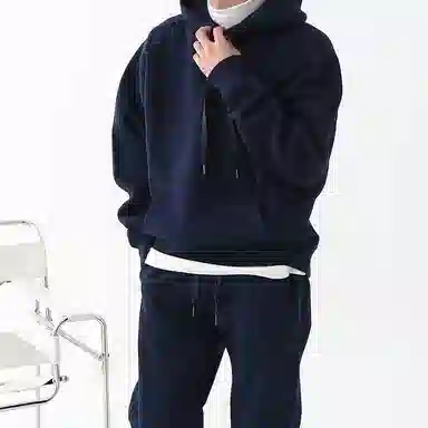 我是大卫 纯色连帽卫衣加厚套装 男女同款