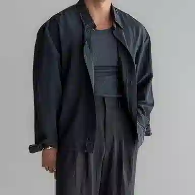 我是大卫 薄款防晒衣衬衣日系复古小众设计感宽松外套长袖衬衫 男女同款