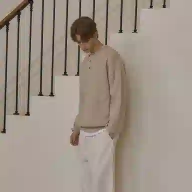 我是大卫 美式亨利领毛衣内搭打底衫休闲慵懒宽松潮流长袖针织衫 男女同款