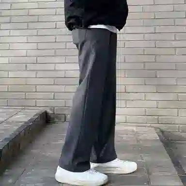 我是大卫 纯色直筒修身小西裤休闲裤 男女同款