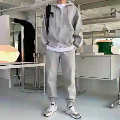 我是大卫 透气简约百搭排汗韩版运动风束脚纯棉休闲裤 男女同款