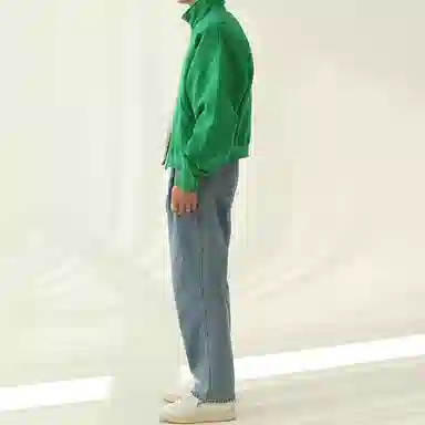 我是大卫 高街纯色立领拉链口袋创意休闲夹克 男女同款