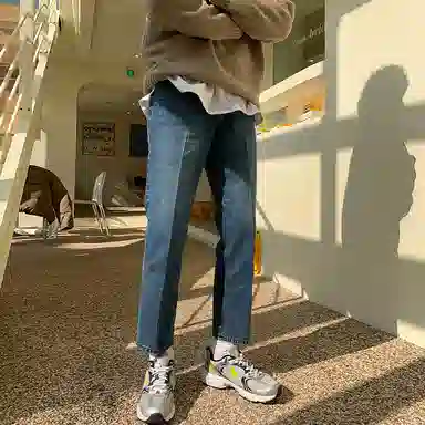 我是大卫 垂感直筒休闲牛仔裤 男女同款