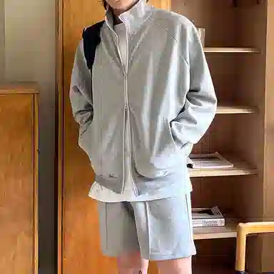 我是大卫 韩版纯色立领休闲百搭时尚长袖夹克外套 男女同款