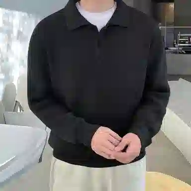 我是大卫 韩版时尚小众设计感纯色简约百搭宽松长袖针织衫 男女同款