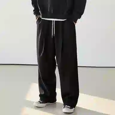 我是大卫 高街百搭纯色直筒简约宽松休闲裤 男款