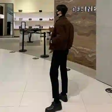 我是大卫 纯色翻领短款港风拉链保暖加厚毛呢大衣 男女同款