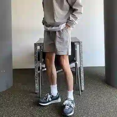 我是大卫 美式速干宽松休闲短裤 男款 浅灰色