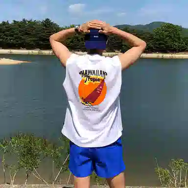 我是大卫 个性健身比赛印花宽松哥特字母速干运动背心 男女同款