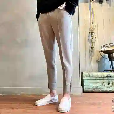 我是大卫 简约百搭宽松舒适九分休闲裤 男款