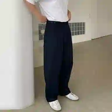 我是大卫 日系复古直筒宽松休闲裤 男女同款