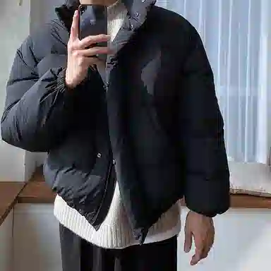 我是大卫 立领保暖加厚宽松面包棉服 男女同款