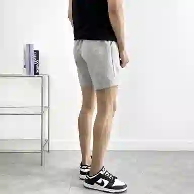 我是大卫 日系宽松韩版百搭简约直筒五分休闲短裤 男女同款 灰色