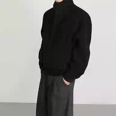 我是大卫 短款立领保暖休闲毛呢外套大衣 男女同款