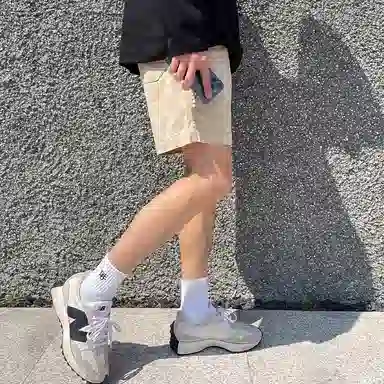 我是大卫 纯色系带百搭高级感休闲短裤 男女同款