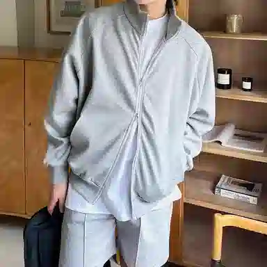 我是大卫 韩版纯色立领休闲百搭时尚长袖夹克外套 男女同款