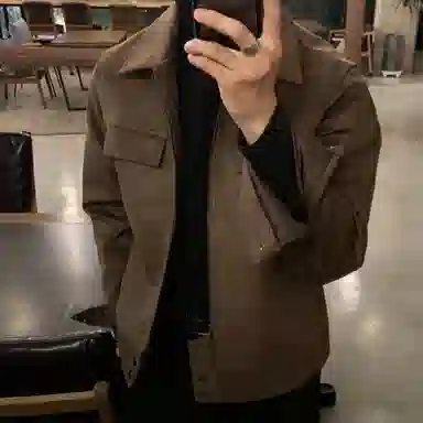 我是大卫 毛呢复古港风保暖加厚休闲夹克 男女同款