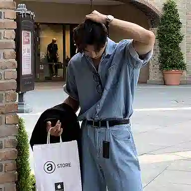 我是大卫 休闲时尚百搭短袖衬衫 男款