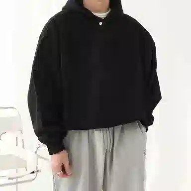 我是大卫 韩版高级感松紧收腰连帽休闲运动外套卫衣 男女同款