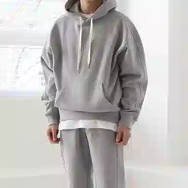 我是大卫 加厚高级感男潮牌宽松休闲连帽卫衣 男女同款 灰色