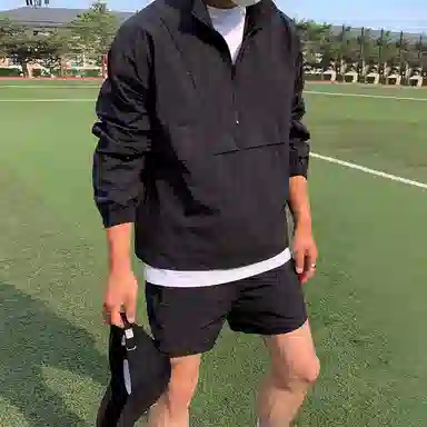 我是大卫 纯色百搭简约四分休闲短裤 男女同款