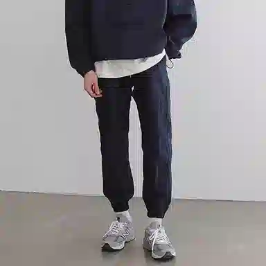 我是大卫 户外高级感时尚松紧腰纯色百搭简约休闲裤 男女同款