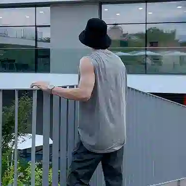 我是大卫 宽松水洗做旧休闲高街无袖背心 男款