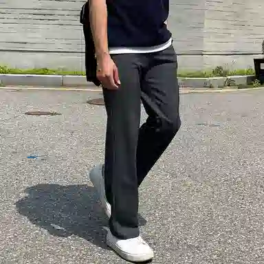 我是大卫 纯色直筒修身小西裤休闲裤 男女同款