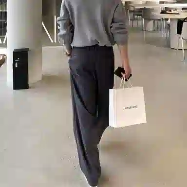 我是大卫 双褶皱垂感韩版高级感百搭直筒休闲裤 男女同款