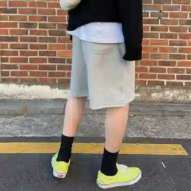 我是大卫 薄款运动篮球美式宽松五分休闲短裤 男款 浅灰色