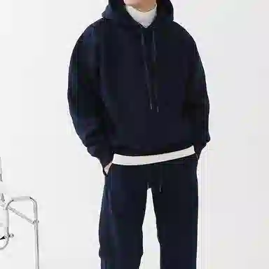 我是大卫 纯色连帽卫衣加厚套装 男女同款