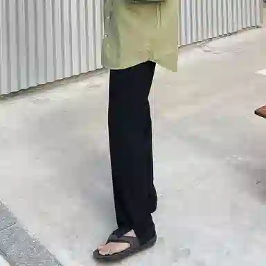 我是大卫 弹力直筒阔腿裤垂感开叉设计西裤休闲裤 男女同款