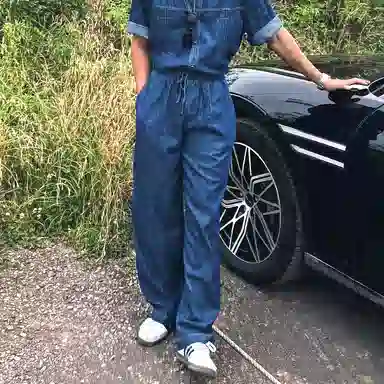 我是大卫 直筒复古个性薄款高街做旧水洗牛仔裤 男款 蓝色