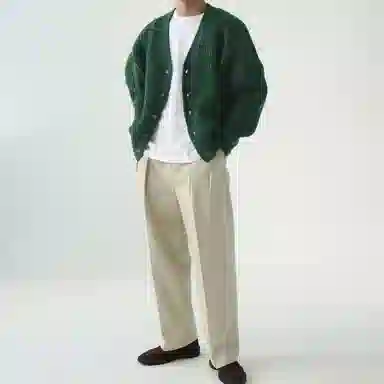 我是大卫 基础款单排扣开衫落肩保暖慵懒风长袖针织衫 男女同款