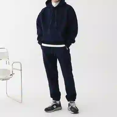 我是大卫 纯色连帽卫衣加厚套装 男女同款