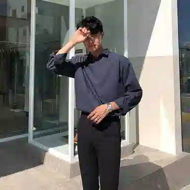 我是大卫 日系透气百搭宽松休闲长袖衬衫 男女同款