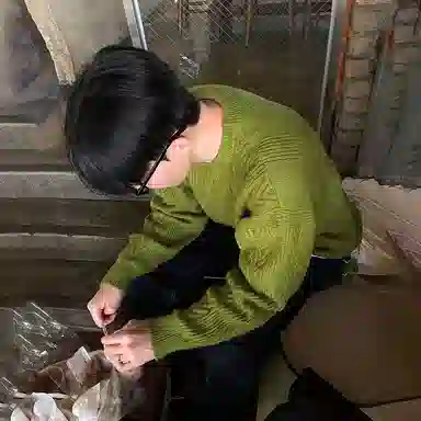 我是大卫 韩系圆领宽松休闲针织衫 男女同款 绿色