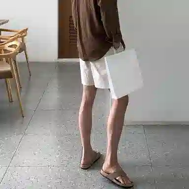 我是大卫 潮牌日系韩版百搭居家直筒五分休闲短裤 男款