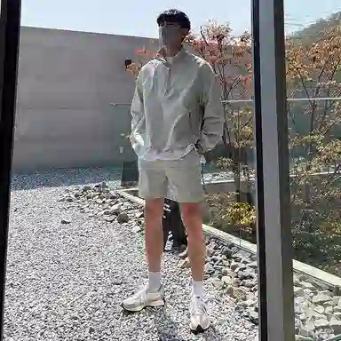 我是大卫 纯色宽松百搭四分休闲短裤 男女同款