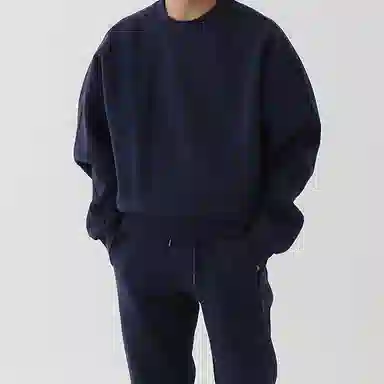 我是大卫 简约纯色基础款宽松圆领卫衣 男女同款