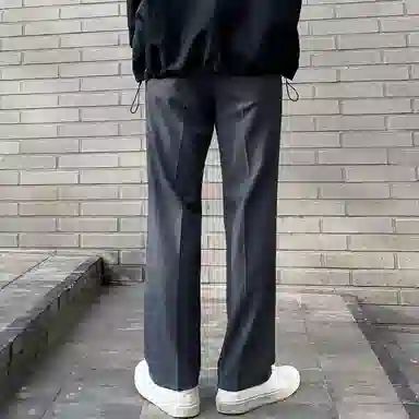 我是大卫 纯色直筒修身小西裤休闲裤 男女同款