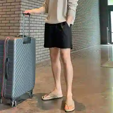 我是大卫 薄款百搭宽松直筒五分裤休闲短裤 男款