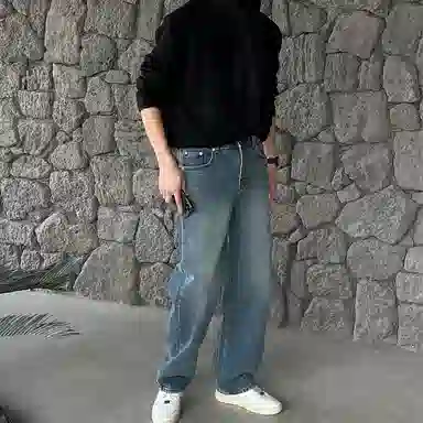 我是大卫 经典糖果色纯色基础款潮流宽松休闲针织衫 男女同款